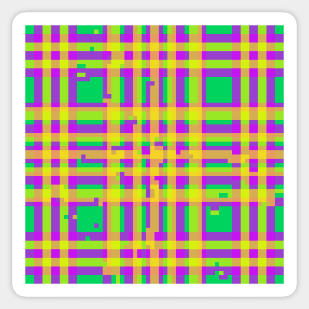 Glitchy Plaid 1 Sticker by z0mbi